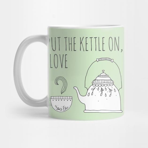 Put the kettle on, love - simple line drawing by Ofeefee
